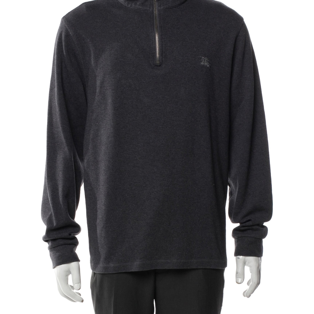 Burberry Men's Dark Gray Quarter-Zip Pullover